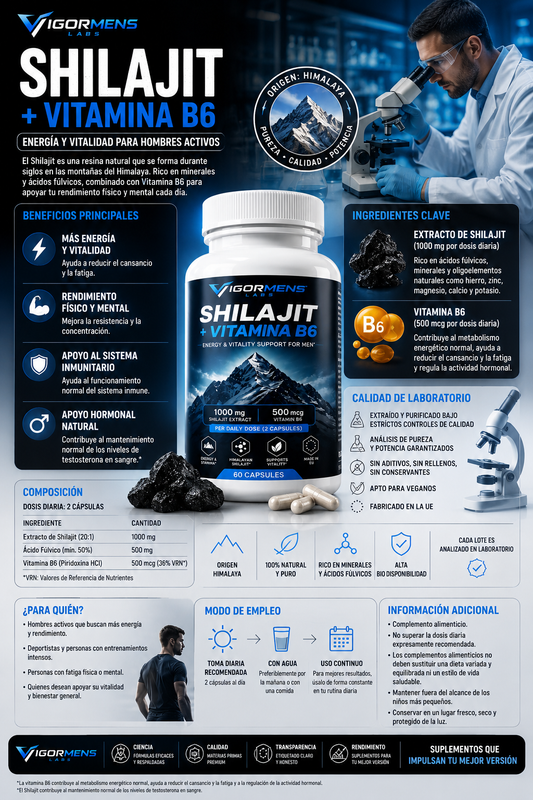 Shilajit + Vitamin B6 - 60 Capsules