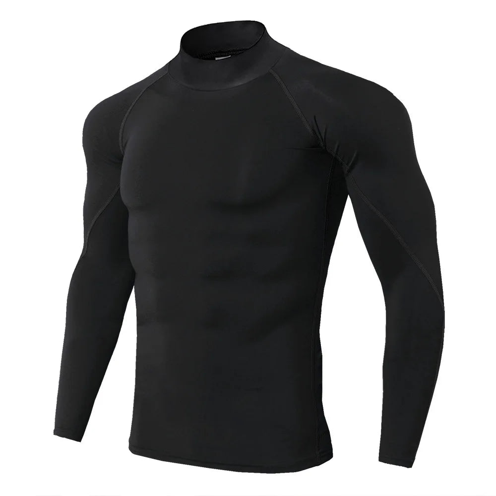 Camiseta deportiva para hombre, camiseta de secado rápido para culturismo y correr, camiseta de compresión de manga larga para gimnasio, camiseta ajustada para Fitness para hombre Rashgard