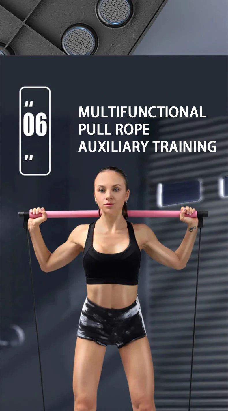 Juego de tablero de realce multifuncional portátil con asas, equipo de Fitness plegable para entrenamiento de pecho, Abdomen, brazos y espalda