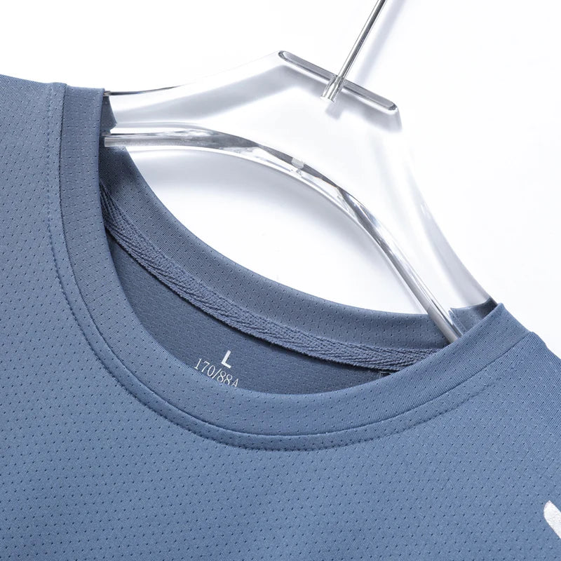 CHRLCK-camisetas de secado rápido para correr para hombre, camisetas transpirables para senderismo y pesca, Camisa corta para deportes al aire libre de elasticidad suave, verano