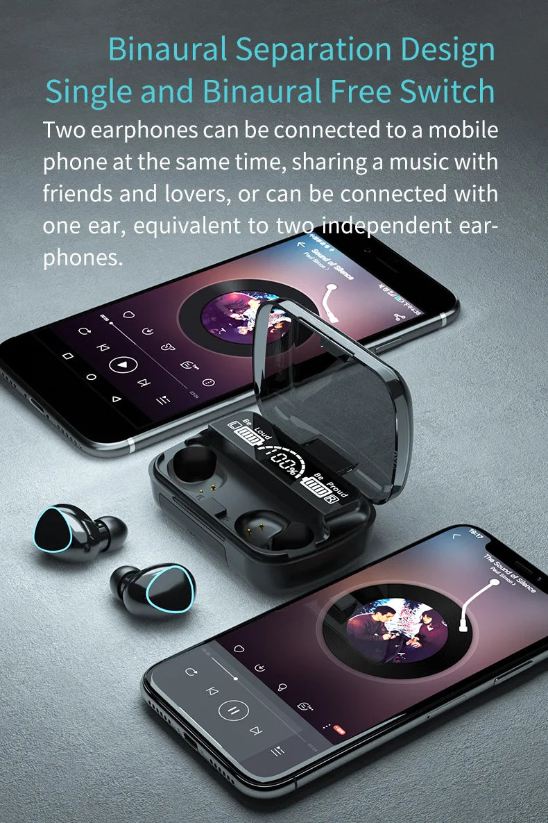 Nueva llegada M10 auriculares inalámbricos de alta calidad auriculares con sonido perfecto juego deportivo música BT auriculares con banco de energía