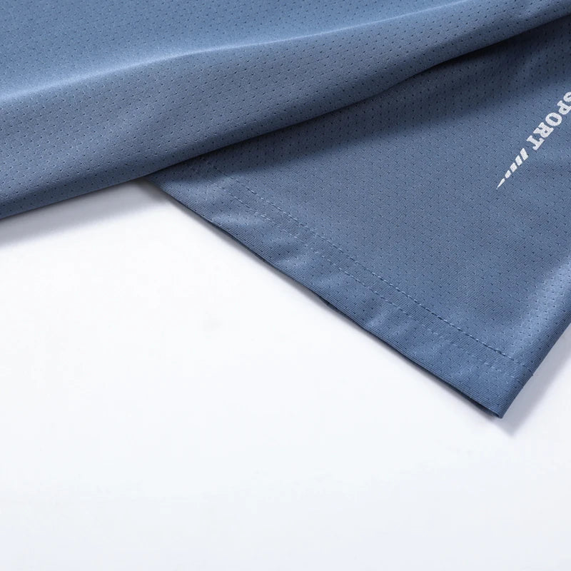 CHRLCK-camisetas de secado rápido para correr para hombre, camisetas transpirables para senderismo y pesca, Camisa corta para deportes al aire libre de elasticidad suave, verano