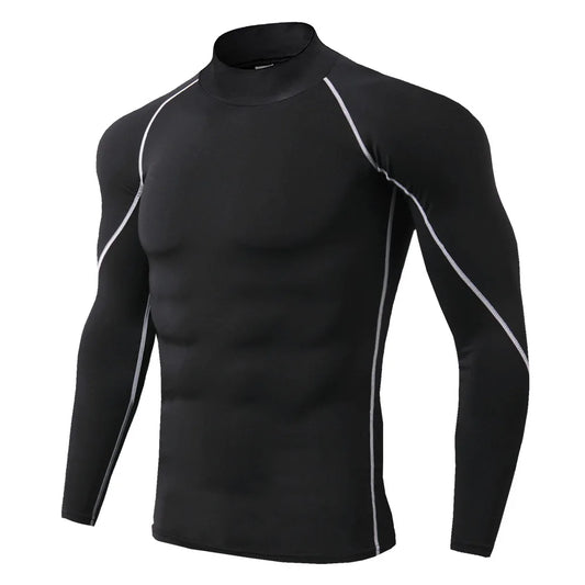 Camiseta deportiva para hombre, camiseta de secado rápido para culturismo y correr, camiseta de compresión de manga larga para gimnasio, camiseta ajustada para Fitness para hombre Rashgard