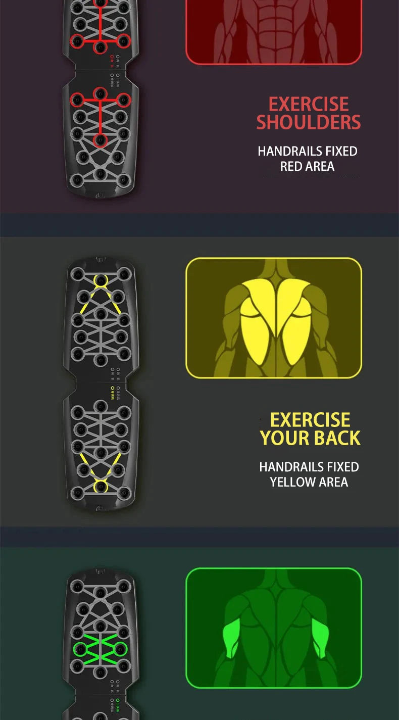 Juego de tablero de realce multifuncional portátil con asas, equipo de Fitness plegable para entrenamiento de pecho, Abdomen, brazos y espalda