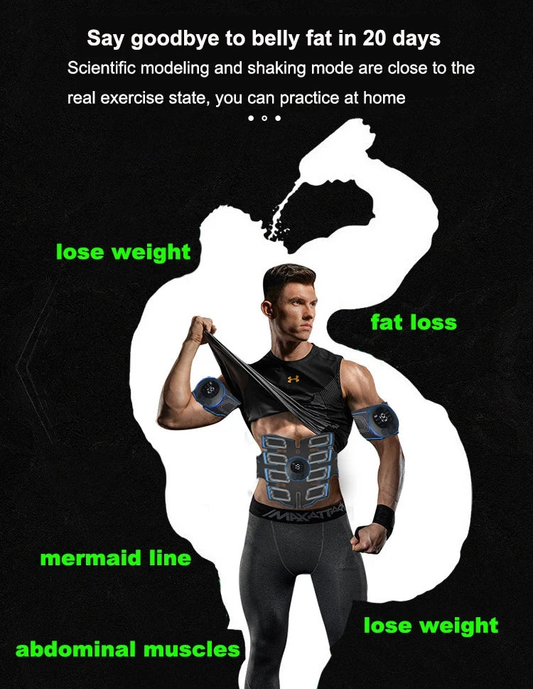 Entrenador muscular Abdominal recargable por USB, masajeador muscular Abdominal portátil, cinturón de entrenamiento electrónico, equipo de ejercicio físico