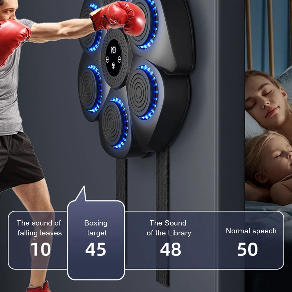 Máquina de boxeo con música inteligente, objetivo de pared para el hogar, reacción de golpe para niños, objetivo electrónico interior ajustable, dispositivo de entrenamiento Sanda