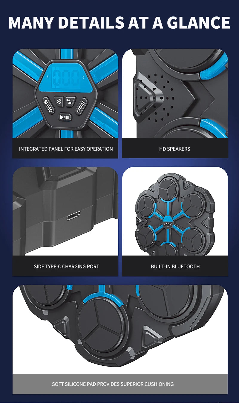 Máquina de boxeo de música inteligente con Bluetooth, descompresión, lucha, Fitness, boxeo en casa, objetivo de pared, entrenador de boxeo, accesorios de boxeo