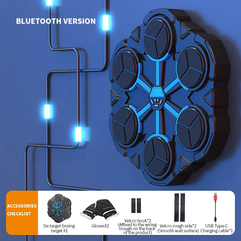 Máquina de boxeo de música inteligente con Bluetooth, descompresión, lucha, Fitness, boxeo en casa, objetivo de pared, entrenador de boxeo, accesorios de boxeo