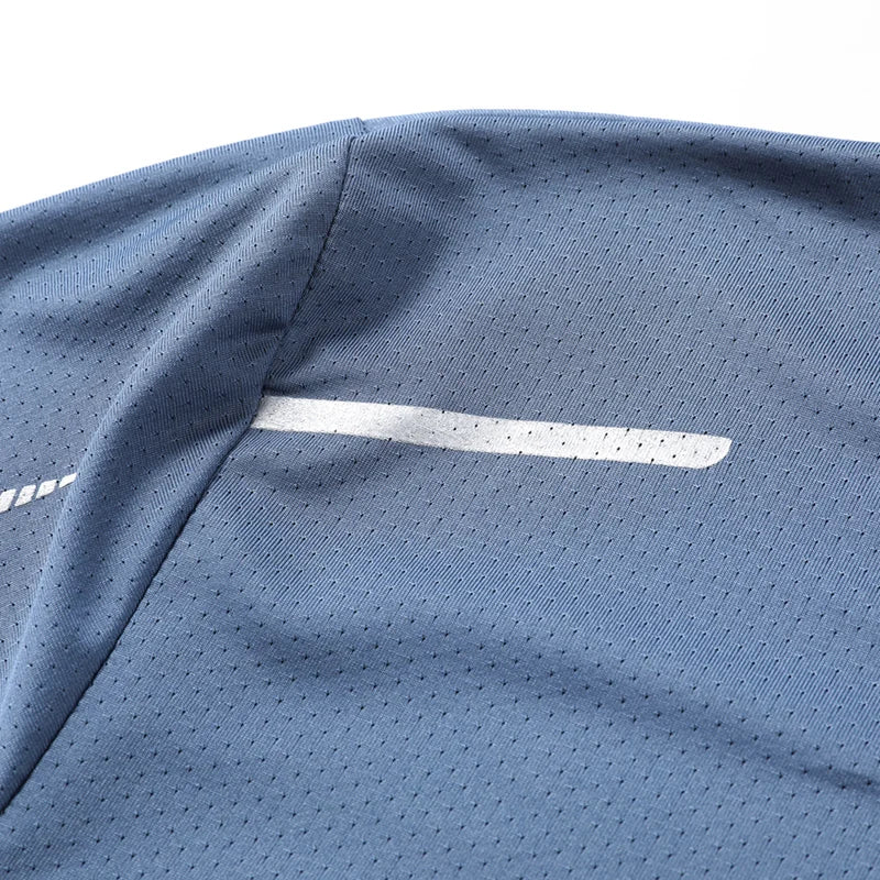 CHRLCK-camisetas de secado rápido para correr para hombre, camisetas transpirables para senderismo y pesca, Camisa corta para deportes al aire libre de elasticidad suave, verano