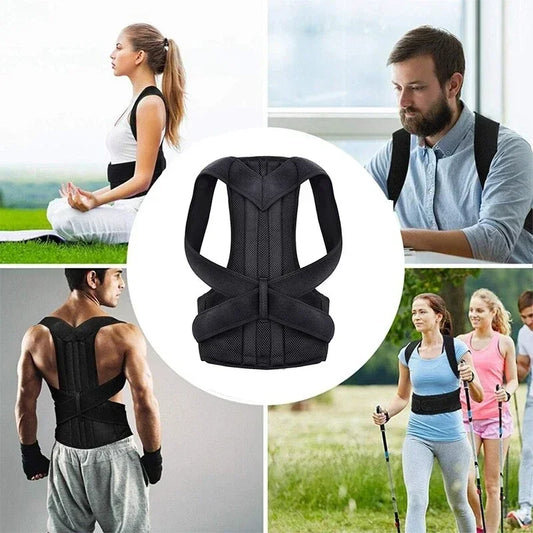 Cinturón reforzado, Corrector de postura de columna Lumbar, chaleco, correa de soporte ajustable para espalda, soporte para hombro, columna vertebral, entrenador de camilla de cuello