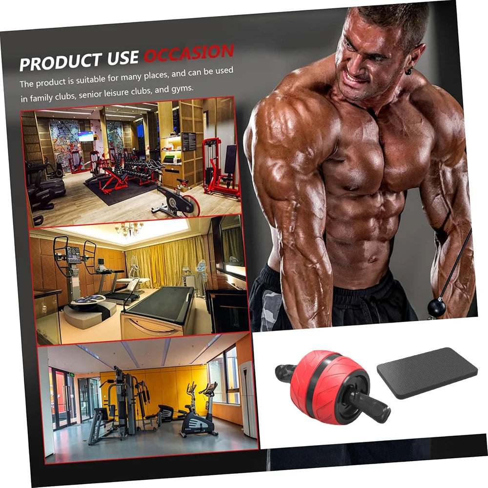 Rodillo Ab de rebote, rueda saludable para el vientre con alfombrilla para rodilla, equipo de entrenamiento Abs para gimnasio en casa, entrenamiento de fuerza física