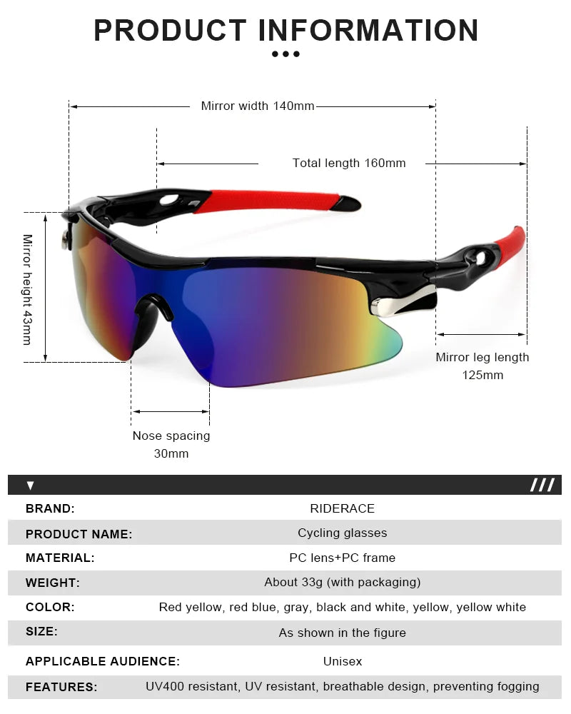 Gafas de sol deportivas RIDERACE para hombre