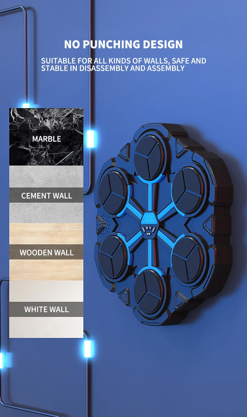 Máquina de boxeo de música inteligente con Bluetooth, descompresión, lucha, Fitness, boxeo en casa, objetivo de pared, entrenador de boxeo, accesorios de boxeo