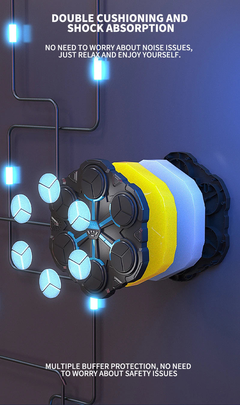 Máquina de boxeo de música inteligente con Bluetooth, descompresión, lucha, Fitness, boxeo en casa, objetivo de pared, entrenador de boxeo, accesorios de boxeo