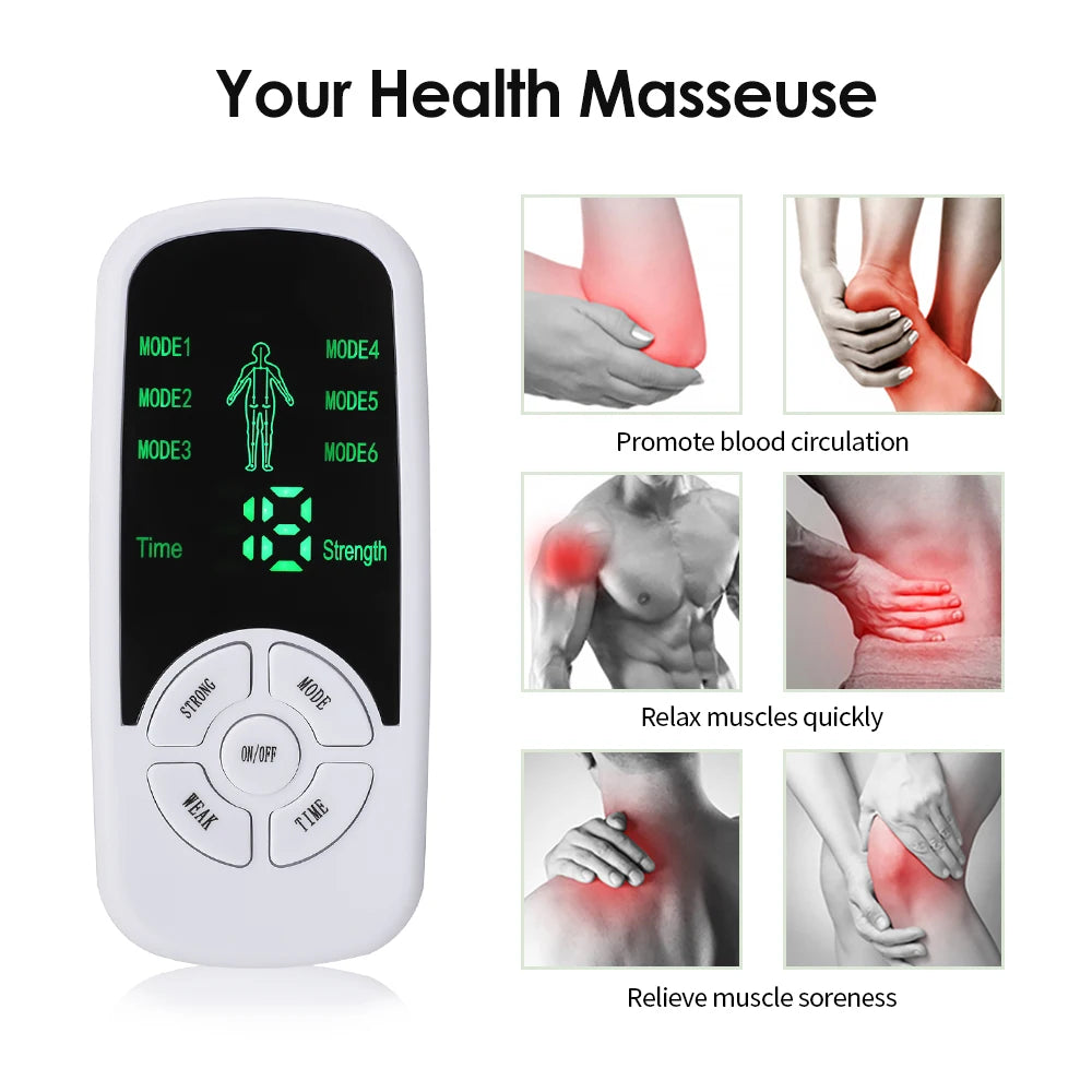 Estimulador de terapia muscular eléctrica EMS, máquina de unidad Tens de 6 modos, fisioterapia meridiana, masajeador corporal de próstata Abdominal de pulso