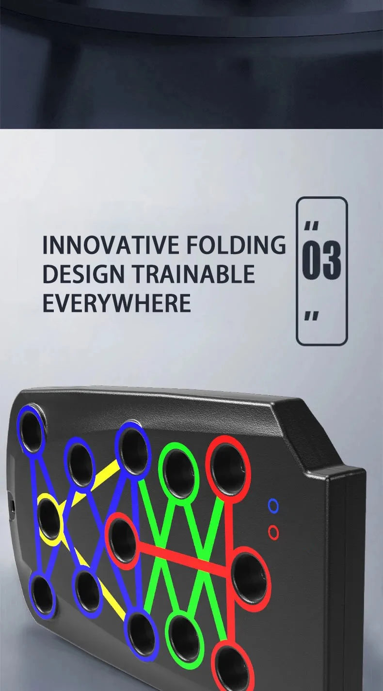 Juego de tablero de realce multifuncional portátil con asas, equipo de Fitness plegable para entrenamiento de pecho, Abdomen, brazos y espalda