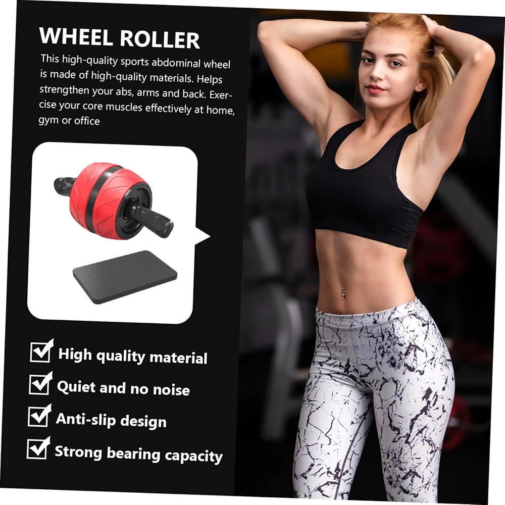 Rodillo Ab de rebote, rueda saludable para el vientre con alfombrilla para rodilla, equipo de entrenamiento Abs para gimnasio en casa, entrenamiento de fuerza física