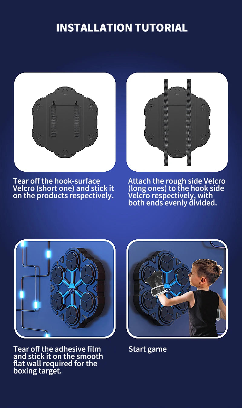 Máquina de boxeo de música inteligente con Bluetooth, descompresión, lucha, Fitness, boxeo en casa, objetivo de pared, entrenador de boxeo, accesorios de boxeo