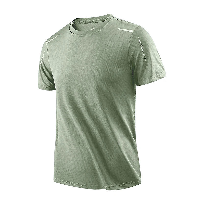 CHRLCK-camisetas de secado rápido para correr para hombre, camisetas transpirables para senderismo y pesca, Camisa corta para deportes al aire libre de elasticidad suave, verano