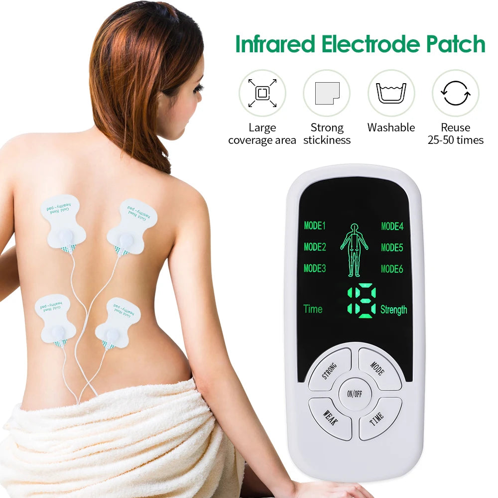 Estimulador de terapia muscular eléctrica EMS, máquina de unidad Tens de 6 modos, fisioterapia meridiana, masajeador corporal de próstata Abdominal de pulso