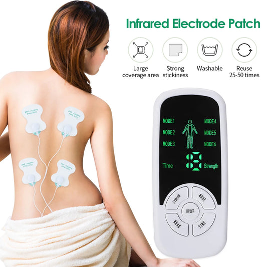 Estimulador de terapia muscular eléctrica EMS, máquina de unidad Tens de 6 modos, fisioterapia meridiana, masajeador corporal de próstata Abdominal de pulso