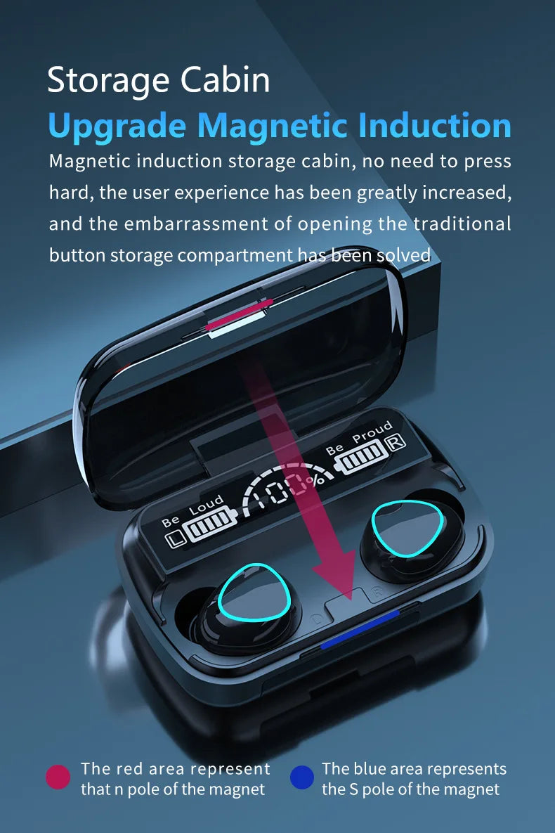 Nueva llegada M10 auriculares inalámbricos de alta calidad auriculares con sonido perfecto juego deportivo música BT auriculares con banco de energía